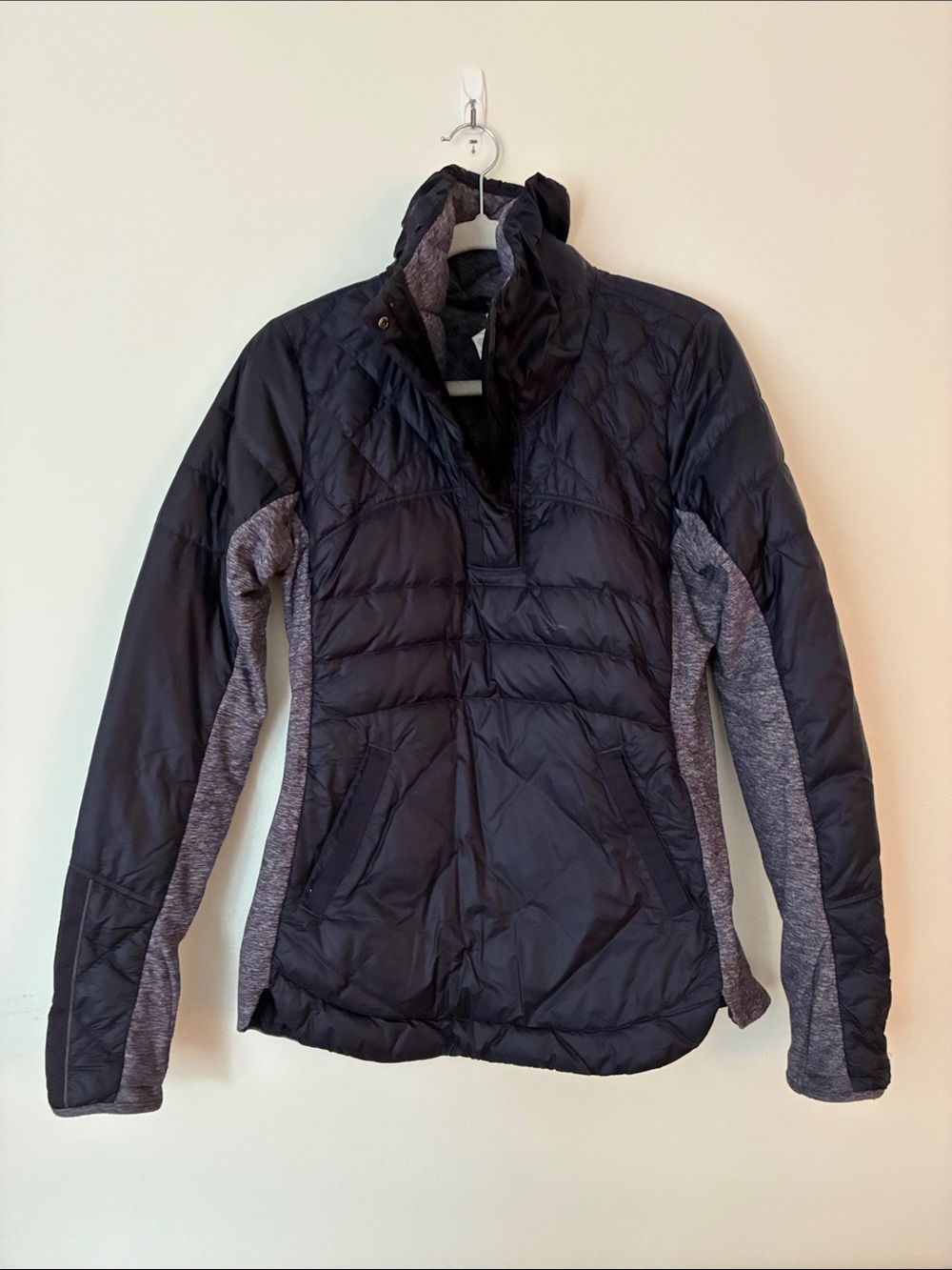 lululemon athletica Purple Puffer Jacket with Gray Side Panels